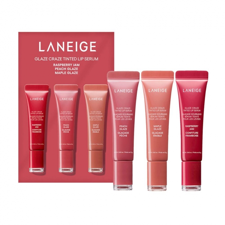 Laneige Glaze Craze Tinted Lip Serum Trio Set甜甜圈澎潤水唇釉 3支裝套組