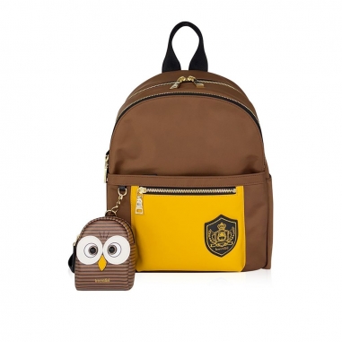 borsalini寶莎禮妮 BORSALINI 徽章子母後背包 黑