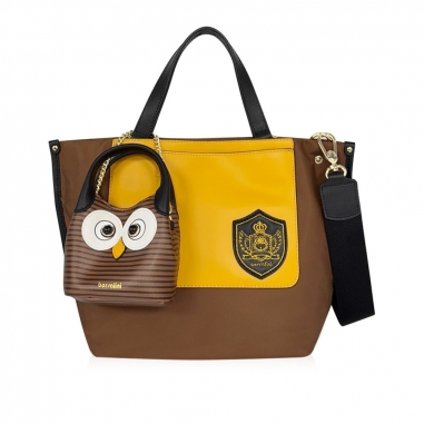 borsalini寶莎禮妮 BORSALINI 徽章子母2用包+帶 黑