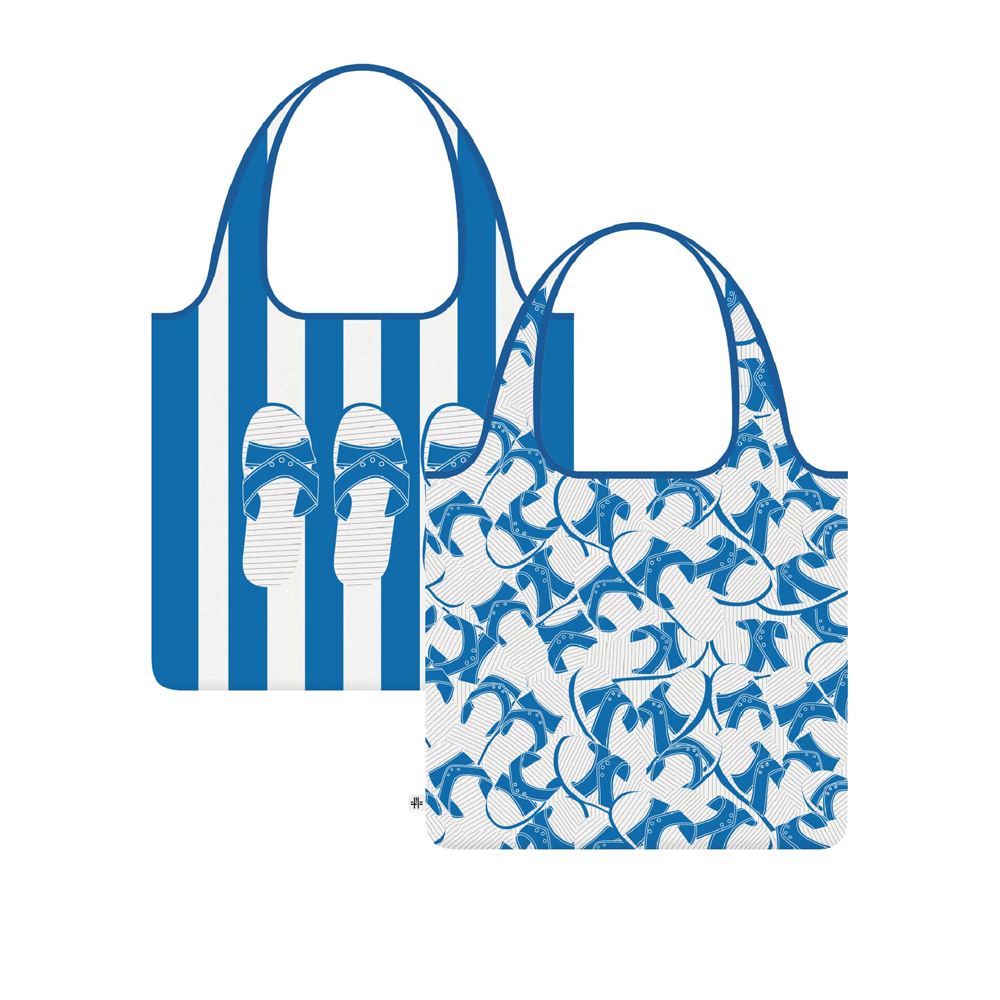 錦源興 錦源興｜臺灣設計製造 藍白拖雙印花設計折疊購物袋