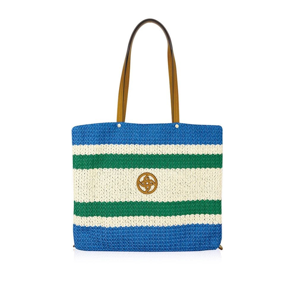 borsalini 夏日編織TOTE+袋  綠/藍