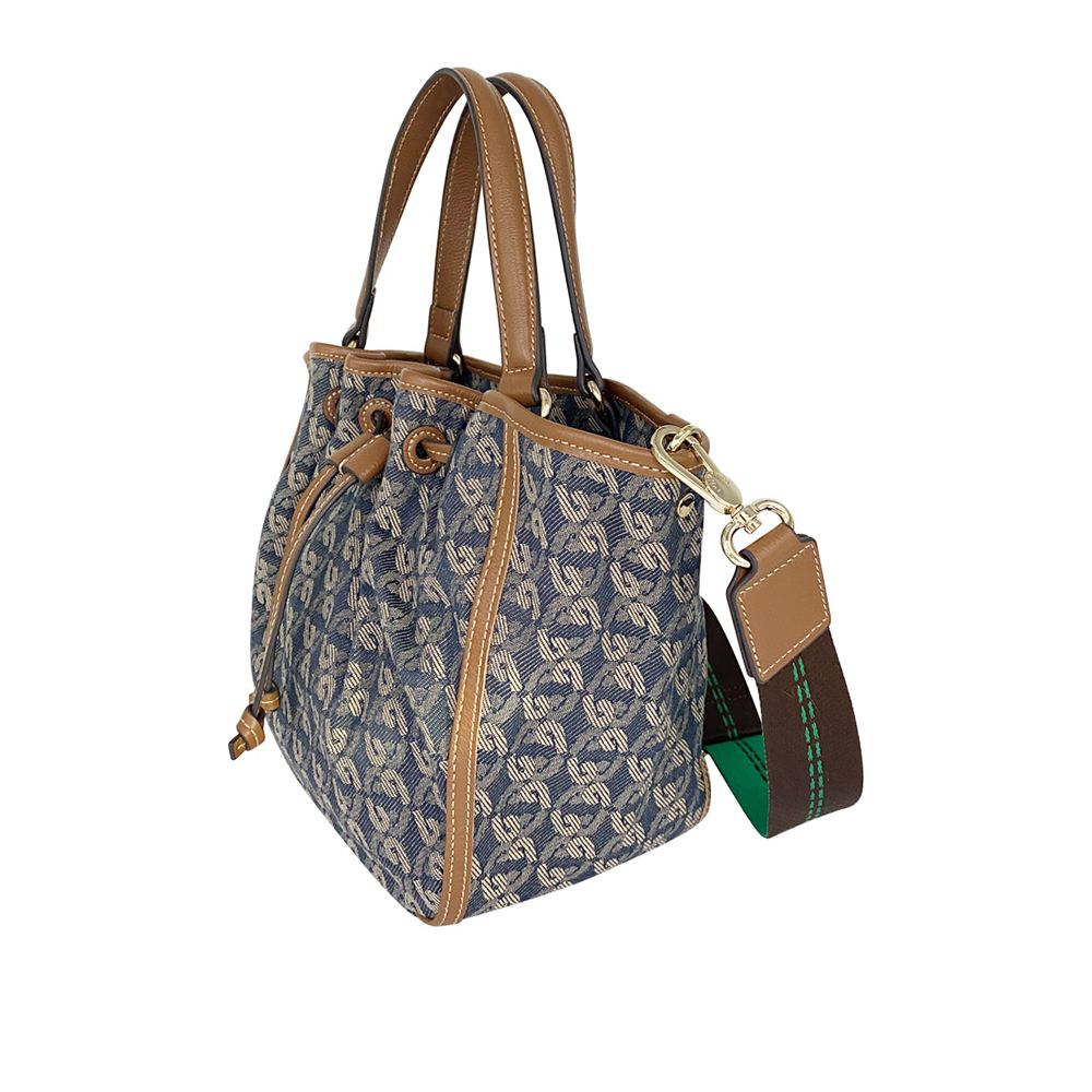 borsalini BSL復刻丹寧束繩手提包+帶 咖