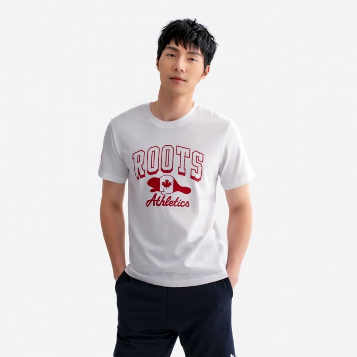 ROOTS BEAVER FLAG SLIM T-SHIRTRoots 男裝-ROOTS BEAVER FLAG SLIM 短袖上衣