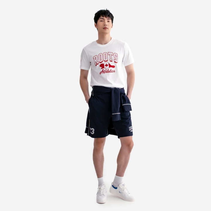 ROOTS ATHLETICS ARCH SLIM SHORTRoots 男裝-ROOTS ATHLETICS ARCH 棉短褲