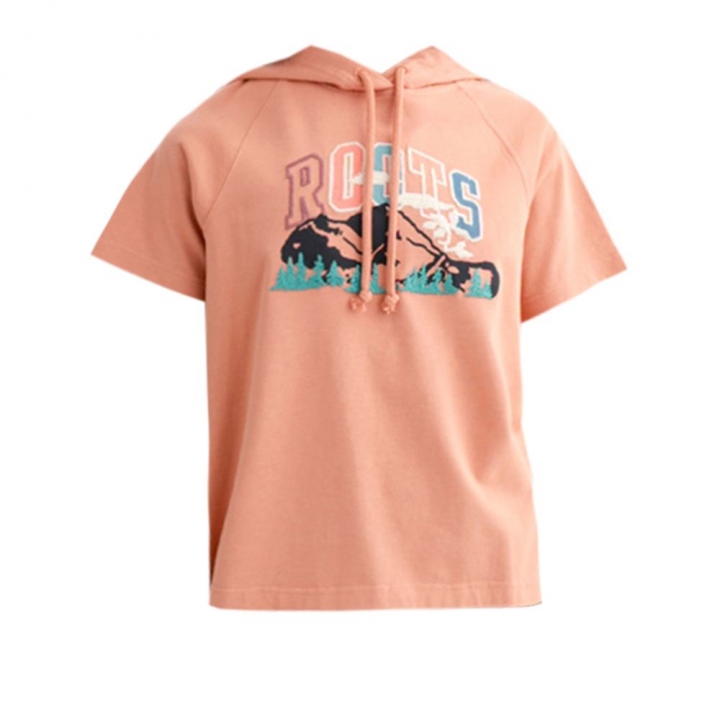 ROOTS LANDSCAPE HOODIE TOPRoots女裝- ROOTS LANDSCAPE 短袖連帽上衣