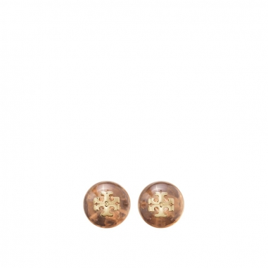 Tory Burch湯麗柏琦 RESIN LOGO 貼耳式耳環