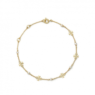 Tory Burch湯麗柏琦 DELICATE KIRA 珍珠金鍊手鍊