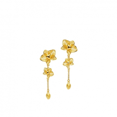 Ever Rich Jewelry昇恆昌珠寶 蘭之本質_純金耳環_華之蘭