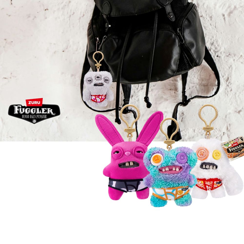 Fuggler 英國 FUGGLER 放克牙寶 萌牙怪獸第四代毛絨公仔掛飾鑰匙圈 5吋 (單入隨機出貨)