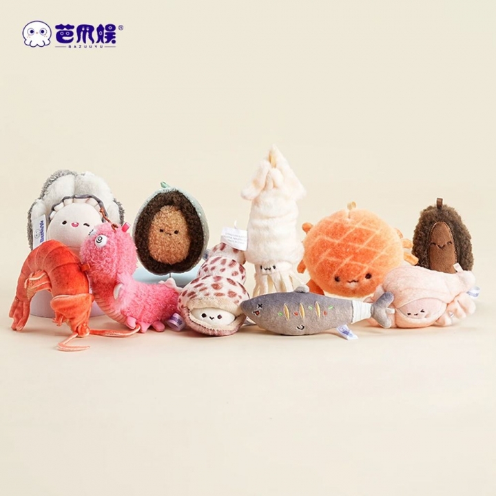 Bazuuyu 芭爪娛｜BBQ燒烤店 食材毛絨玩具可愛擺件 魷魚筒絨毛