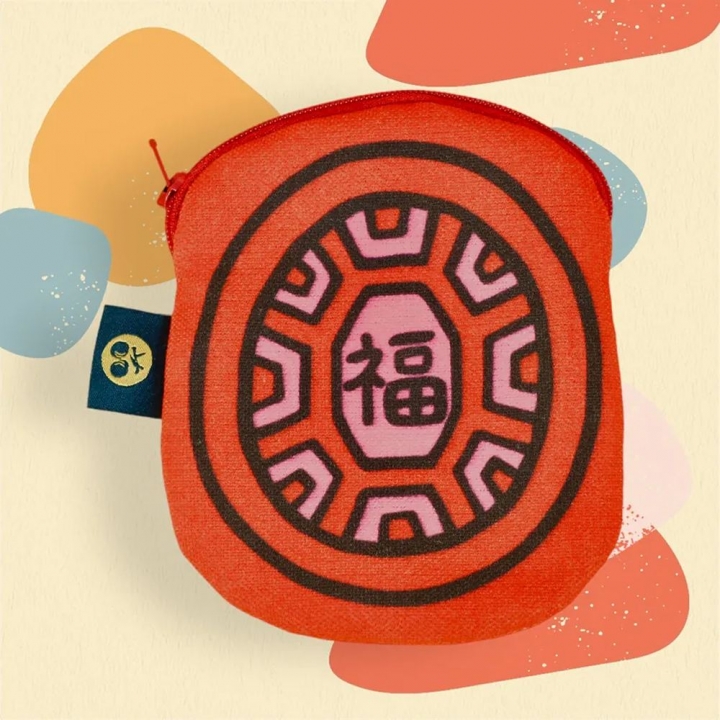 茚 YIN TAIWAN|(福)紅龜粿造型萬用收納包錢袋