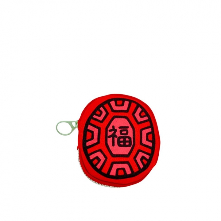 茚 YIN TAIWAN|(福)紅龜粿造型全開拉鍊式設計零錢包