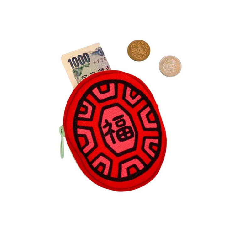茚 YIN TAIWAN|(福)紅龜粿造型全開拉鍊式設計零錢包