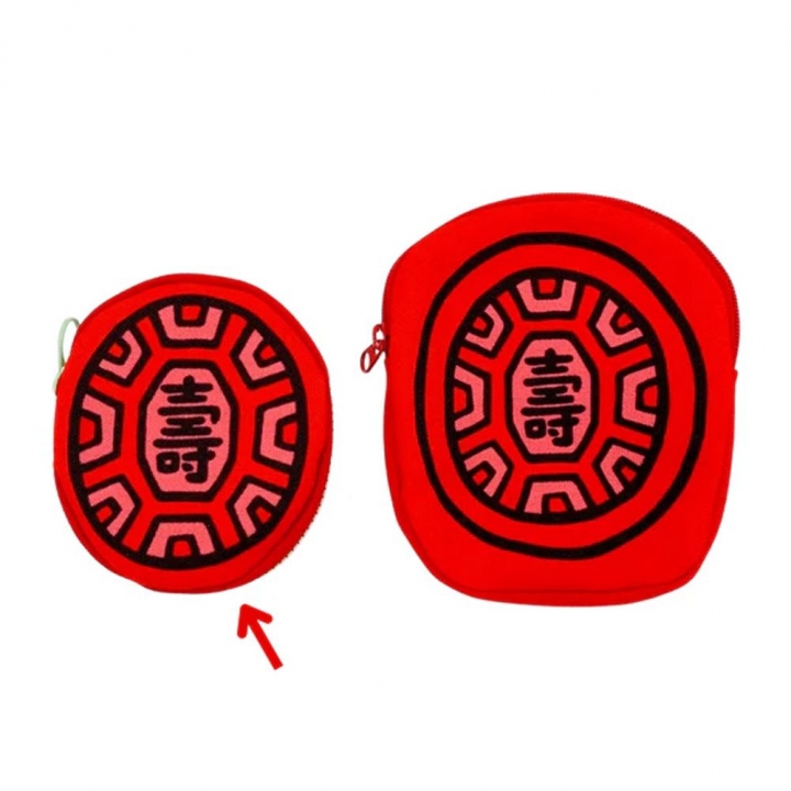 茚 YIN TAIWAN|(壽)紅龜粿造型全開拉鍊式設計零錢包