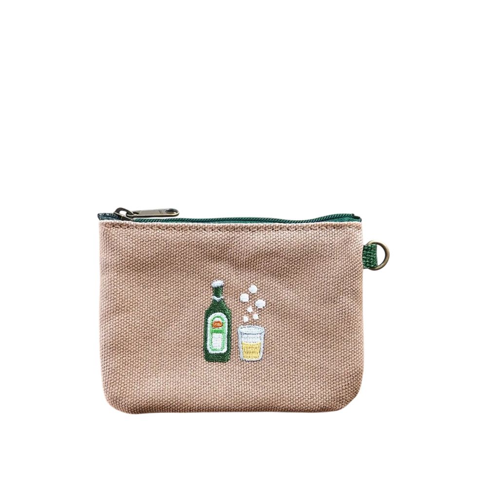 一帆布包 一帆布包｜台灣小食系列 帆布扁形刺繡零錢包 台灣啤酒