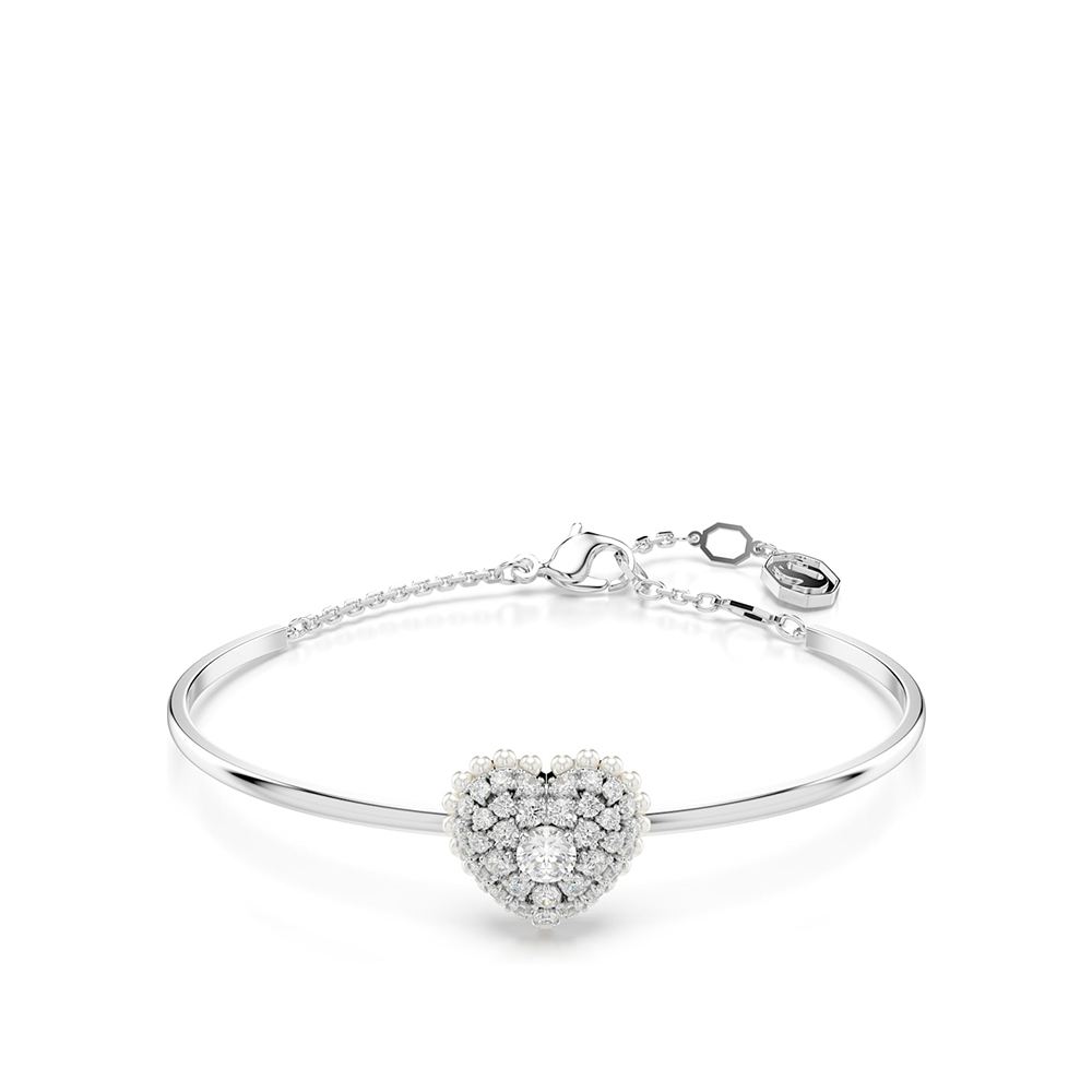 Swarovski Hyperbola珍珠愛心銀手鍊