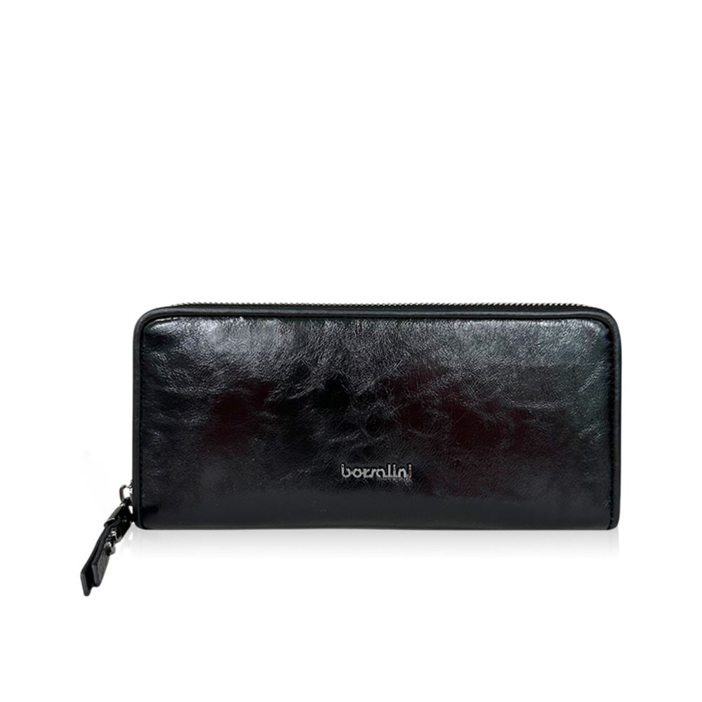 borsalini BORSALINI 酷黑悠遊拉鍊M長夾