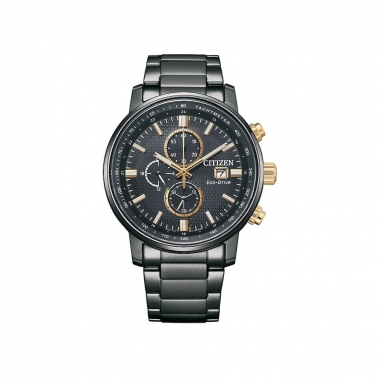 Citizen星辰錶 CITIZEN星辰 Chronograph系列 亞洲限定 光動能計時腕錶-黑
