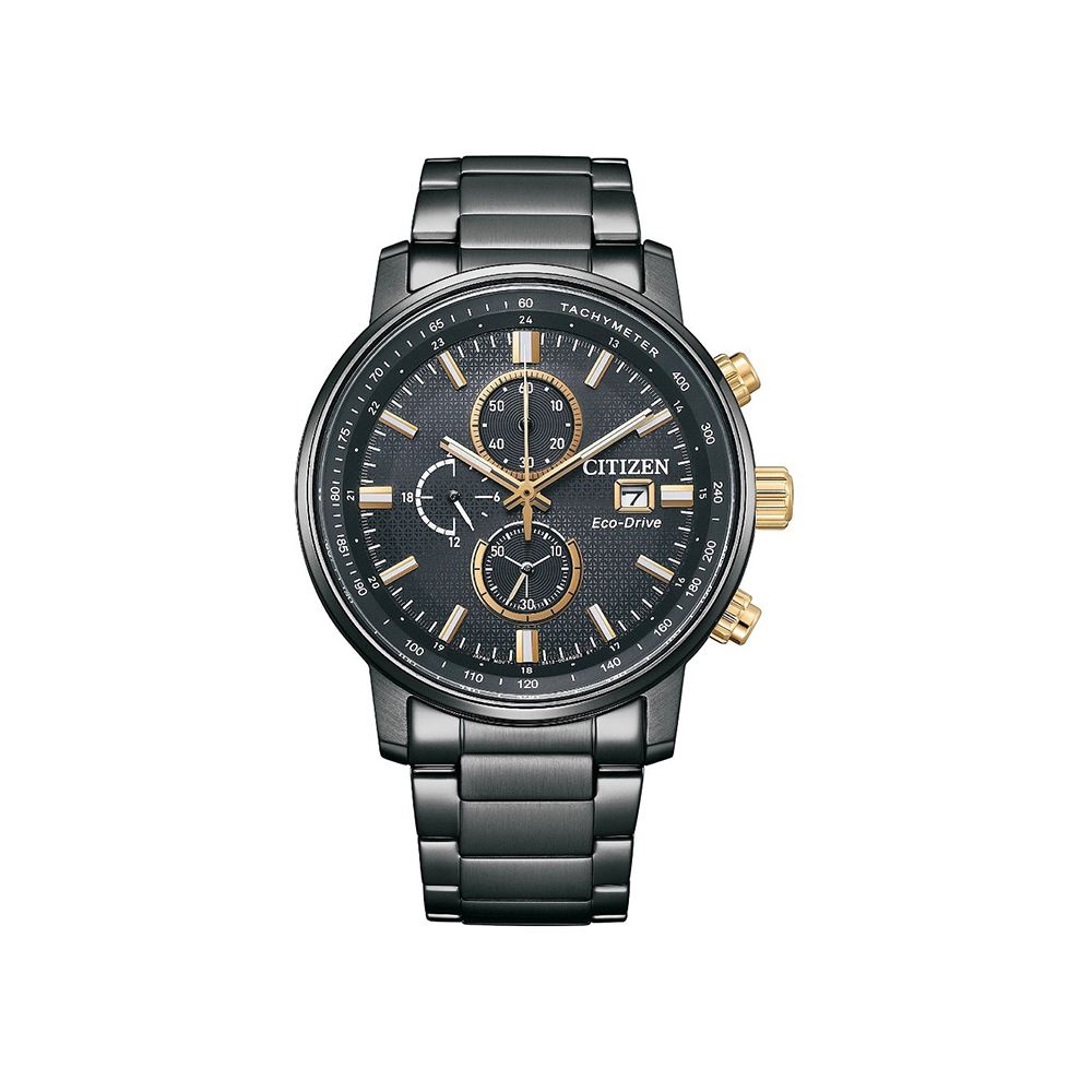 Citizen CITIZEN星辰 Chronograph系列 亞洲限定 光動能計時腕錶-黑