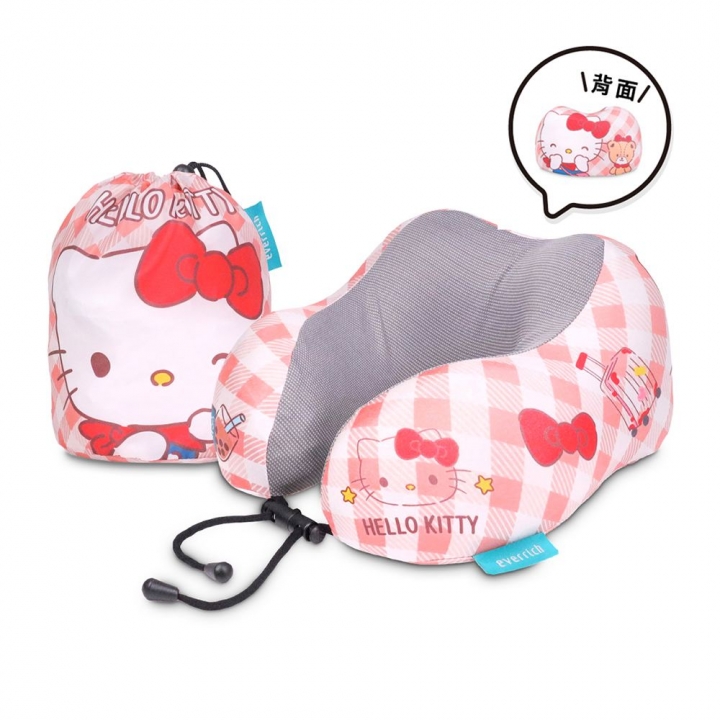 Sanrio 三麗鷗 HELLO KITTY頸枕 格紋紅