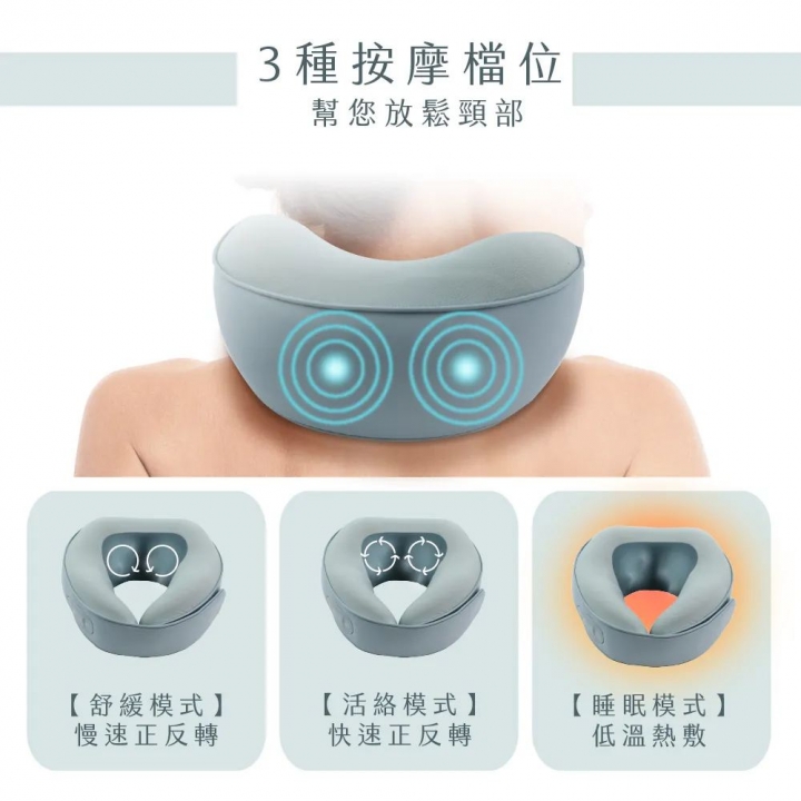  KINYO｜Q彈電動按摩頸枕 IAM-2703【廠商直寄】