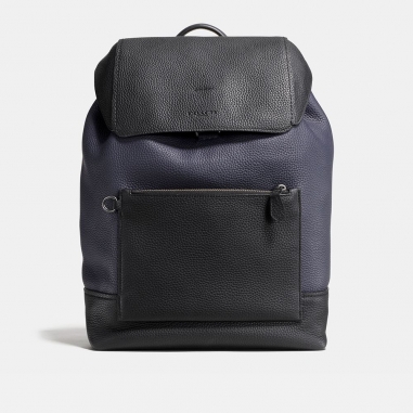 Coach蔻馳(精品) MANHATTAN 撞色皮革後背包