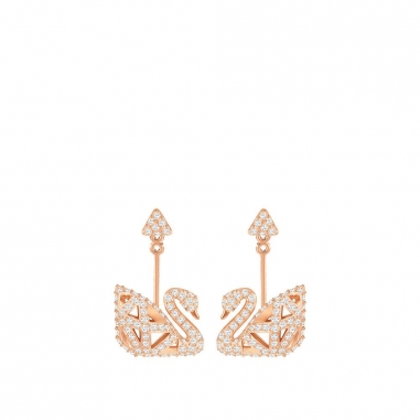 Swarovski施華洛世奇 FACET SWAN 穿孔耳環