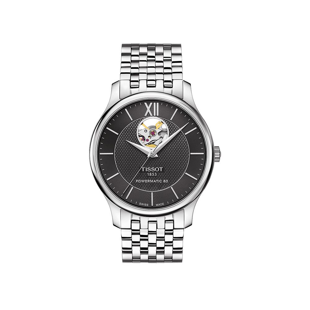 TISSOT 天梭 傳統自動黑色錶盤男士手錶