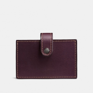 Coach蔻馳(精品) 金屬皮革內裡手風琴式卡夾