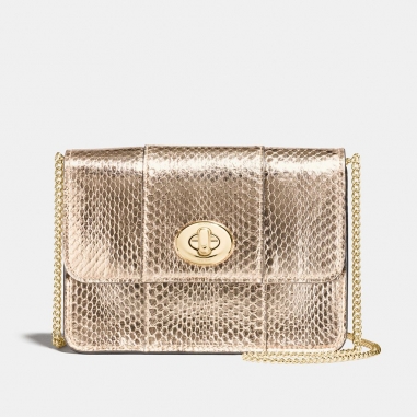 Coach蔻馳(精品) BOWERY 金屬蛇皮皮革手袋