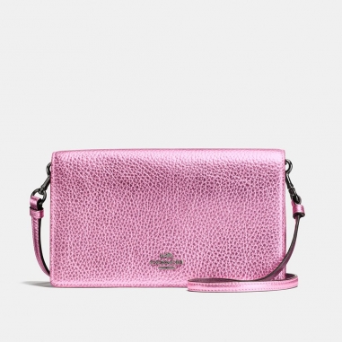 Coach蔻馳(精品) 金屬光澤皮革小斜揹手袋