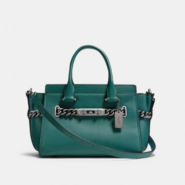 Coach蔻馳(精品) SWAGGER 27 鵝卵石顆粒皮革手袋