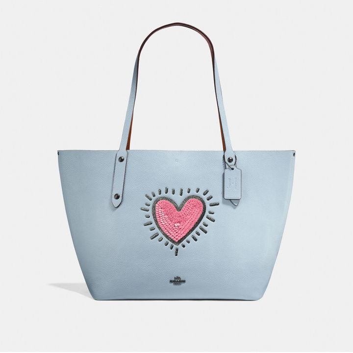 Coach蔻馳(精品) COACH X KEITH HARING MARKET皮革托特手袋