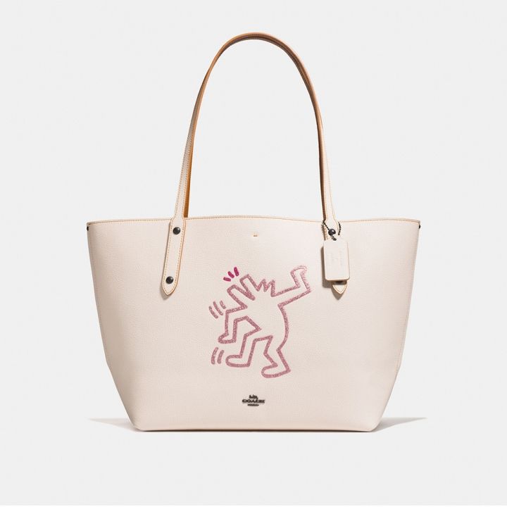 Coach蔻馳(精品) COACH X KEITH HARING MARKET皮革托特手袋