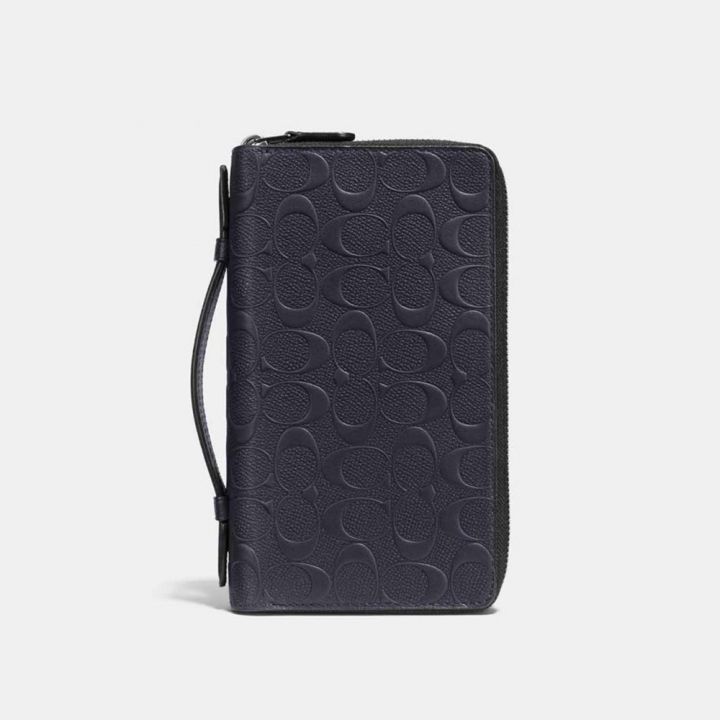 Coach寇馳 COACH CROSSGRAIN皮革旅行證件夾