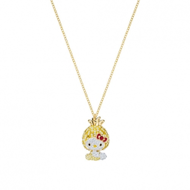 Swarovski施華洛世奇 HELLO KITTY:PENDANT PINEAPPLE LMUL/GOS鏈墜