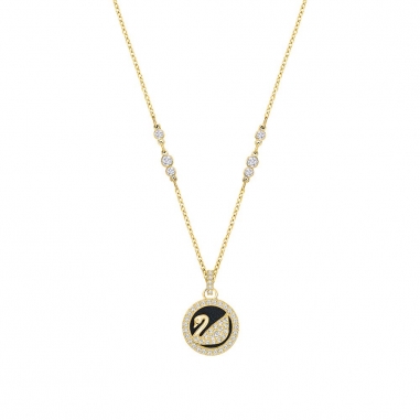 Swarovski施華洛世奇 LEATHER SWAN:PENDANT CZWH/CRY/GOS鏈墜
