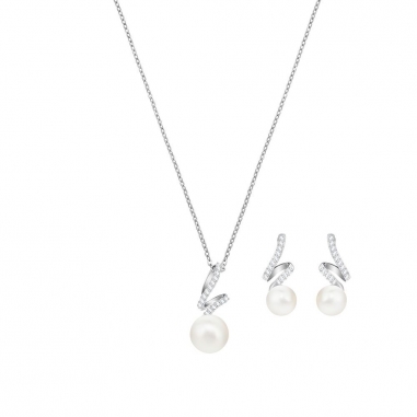 Swarovski施華洛世奇 SS GABRIELLA:SET PEARL CRYWHITE/RHS套裝