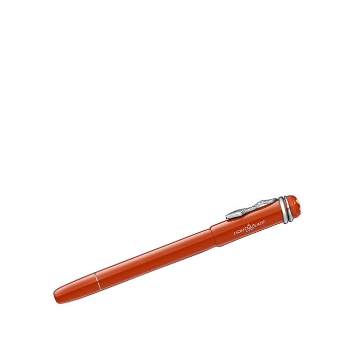 Montblanc萬寶龍(精品) 傳承系列紅與黑鋼珠筆-珊瑚紅