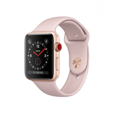 AppleApple Apple Watch S3 42mm智慧型手錶-金鋁粉錶帶(GPS+行動網路)