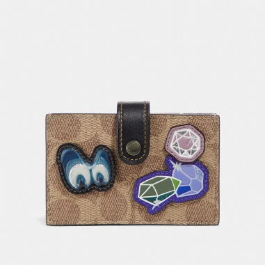 Coach蔻馳(精品) DISNEY X COACH經典帆布拼接手風琴卡夾