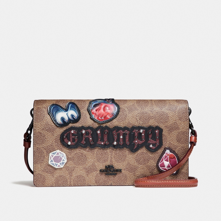 DISNEY X COACH GRUMPY FOLDOVER CROSSBODY CLUTCHDISNEY X COACH愛生氣小斜揹手袋