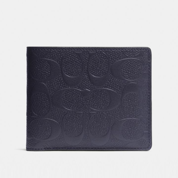 Coach蔻馳(精品) COACH 輕薄經典CROSSGRAIN皮革證件夾