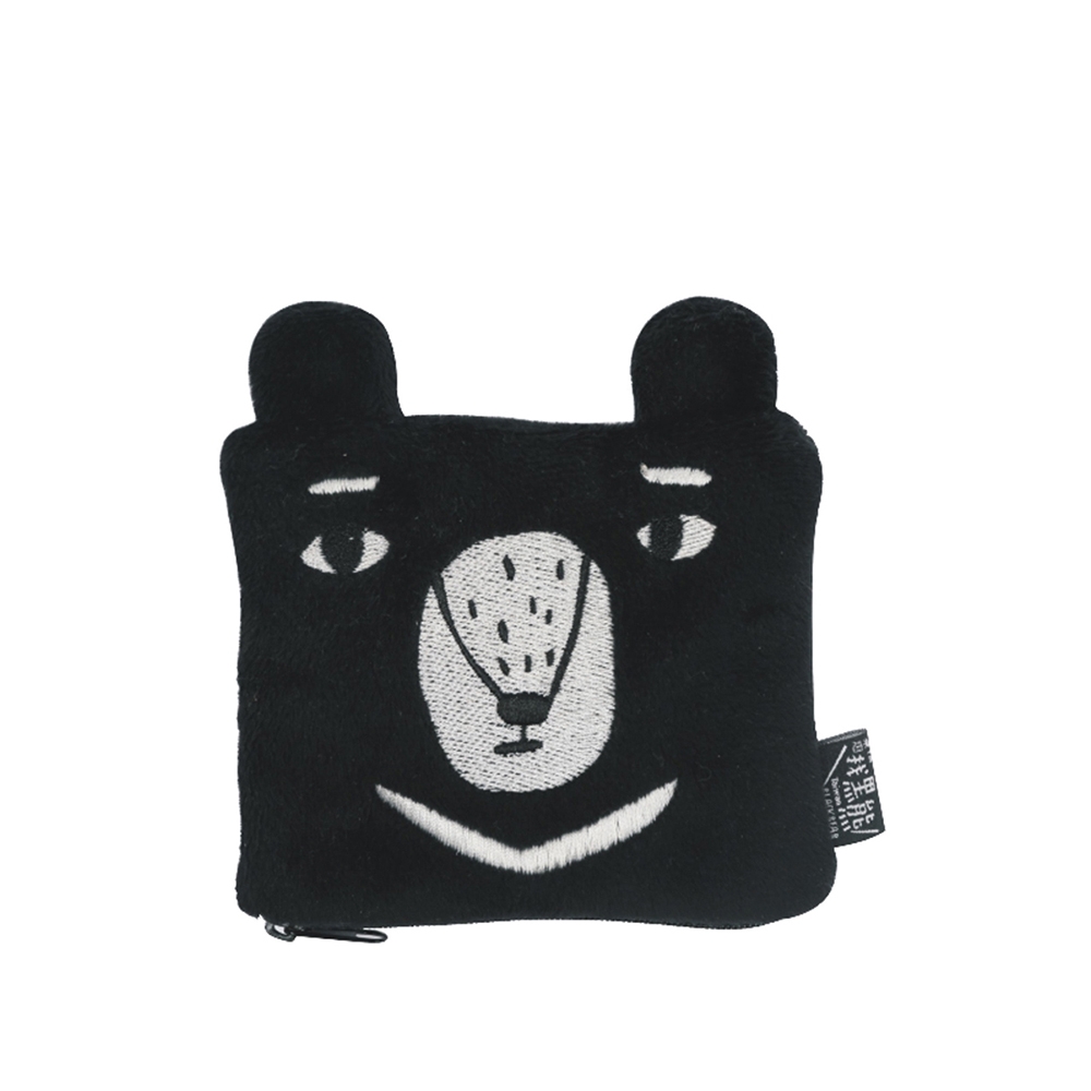 Jean Cultural 知音文創｜黑熊短毛小袋 方形黑熊