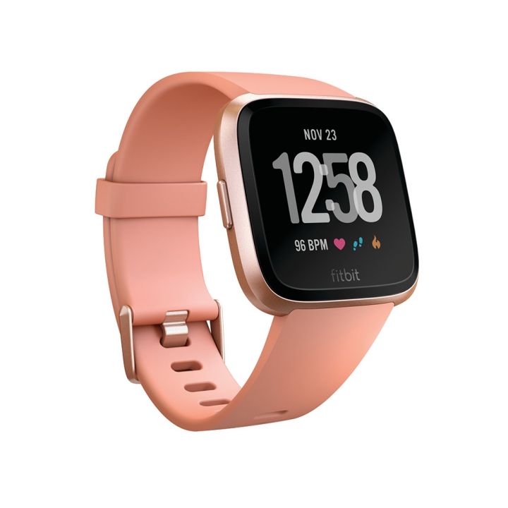 FitbitFitbit Fitbit Versa玫瑰金鋁製錶框-桃紅色錶帶