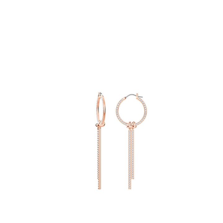 Swarovski施華洛世奇 LIFELONG:PE HOOP LG CRY/ROS穿孔耳環