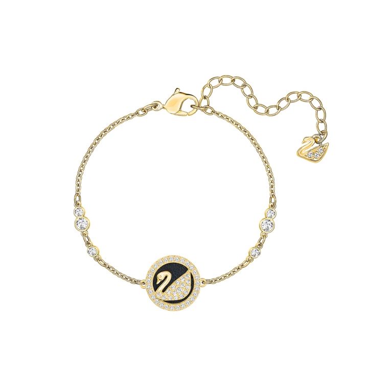 Swarovski施華洛世奇 LEATHER SWAN:BRACELET CZWH/CRY/GOS M手鍊