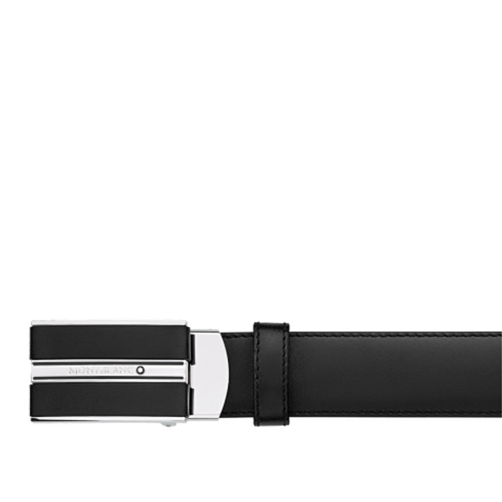 Montblanc CLASSIC黑色可調尺寸商務皮帶