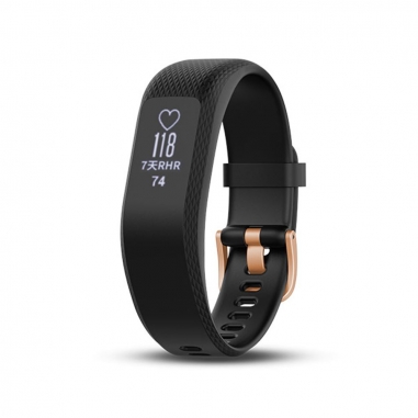 Garmin台灣國際航電 vivosmart 3沉穩黑S/M(玫瑰金扣環)