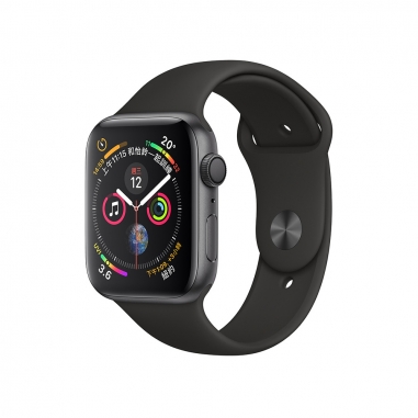 AppleApple Apple Watch Series 4 太空灰色鋁金屬錶殼-黑色運動型錶帶44mm(GPS)